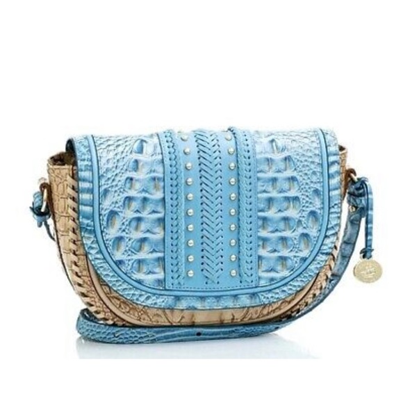 Brahmin Bags Brahmin Leather Ella Connery Crossbody Bag Blue Bage